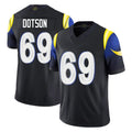 LA.Rams #69 Kevin Dotson Player Black Midnight Rivalries Collection Limited Home Game BALCE Stitched Jerseys