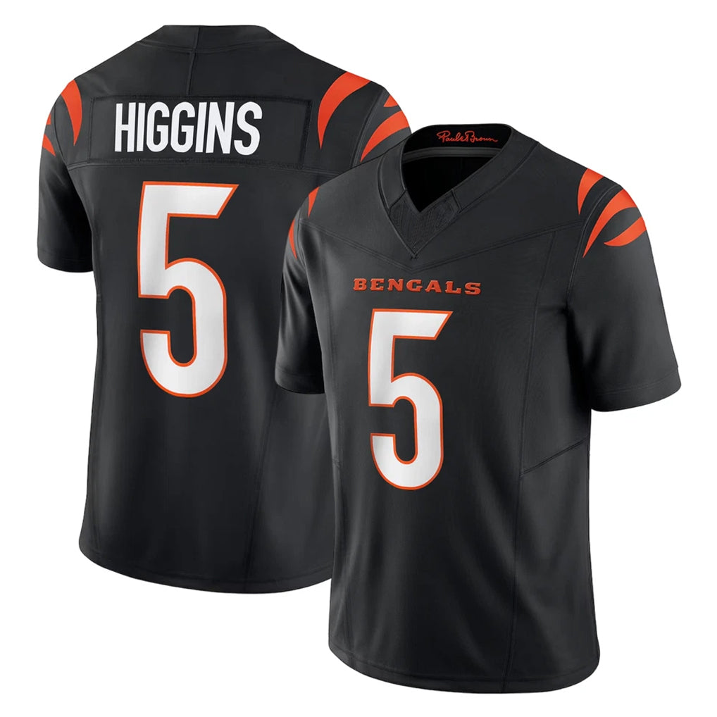 C.Bengals #5 Tee Higgins Player Black Vapor F.U.S.E. Limited Home Game BALCE Stitched Jerseys