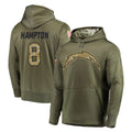 LA.Chargers #8 Omarion Hampton Player Olive Salute to Service Pullover Hoodies Home Game BALCE Stitched Jerseys