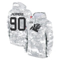 C.Panthers #90 Julius Peppers Player Arctic Camo Salute to Service Pullover Hoodies Limited Game BALCE Stitched Jerseys