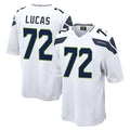 S.Seahawks #72 Abraham Lucas Player White Home Game BALCE Stitched Jerseys