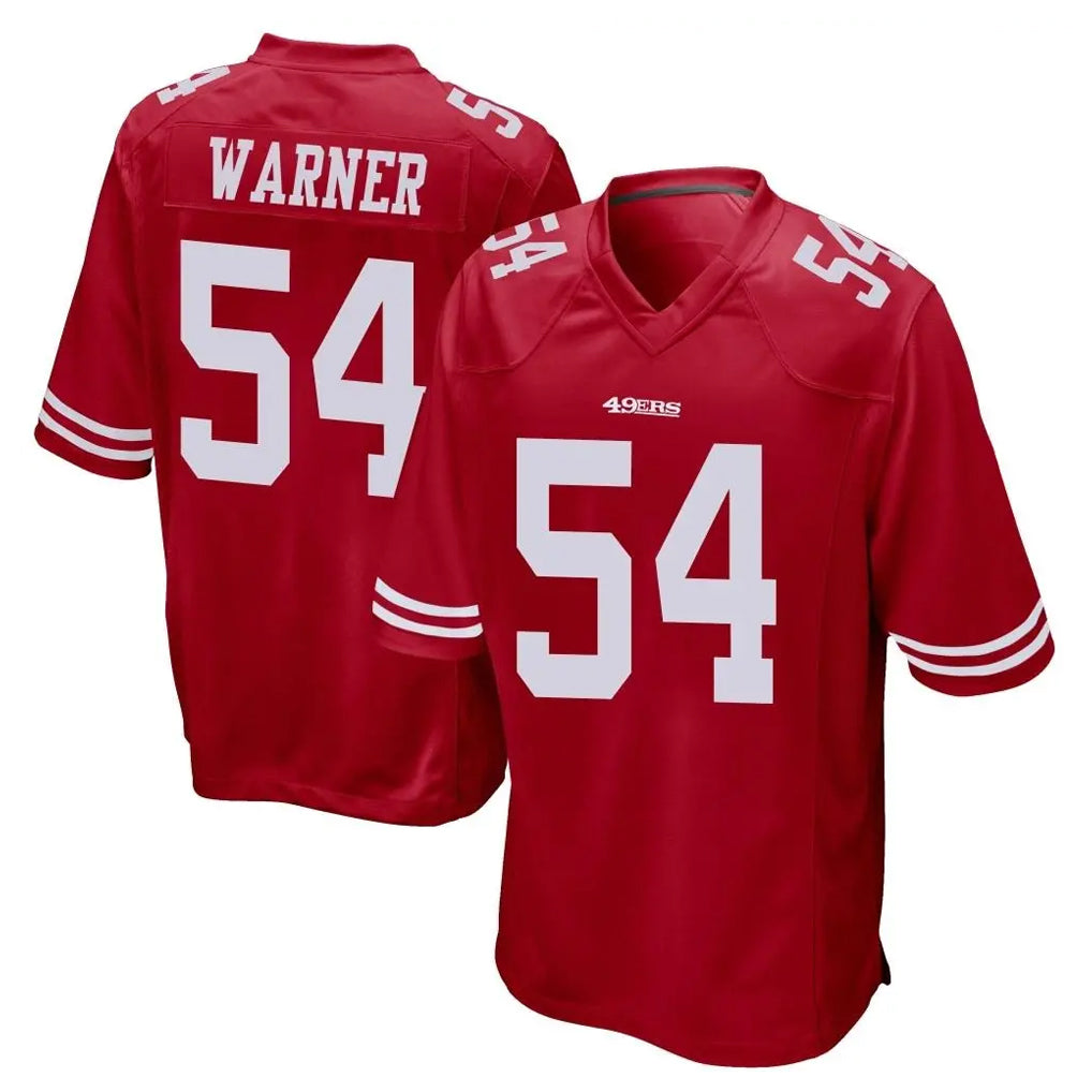 SF.49ers #54 Fred Warner Player Red Home Game BALCE Stitched Jerseys