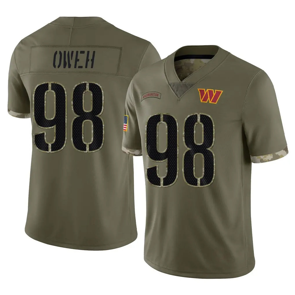 W.Commanders #98 Odafe Oweh Player Olive Salute To Service Limited Home Game BALCE Stitched Jerseys