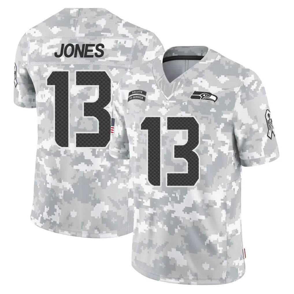 S.Seahawks #13 Ernest Jones IV Player Arctic Camo Limited Salute To Service Home Game BALCE Stitched Jerseys