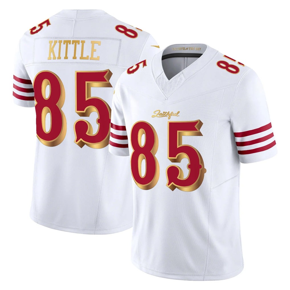 SF.49ers #85 George Kittle Player White 2025 Rivalries Collection Game Limited BALCE Stitched Jerseys