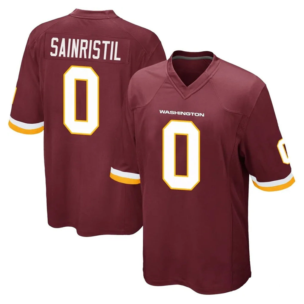 W.Commanders #0 Mike Sainristil Player Burgundy Team Color Home Game BALCE Stitched Jerseys