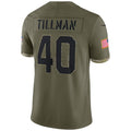 A.Cardinals #40 Pat Tillman Player Olive Salute to Service Limited BALCE Stitched Jerseys