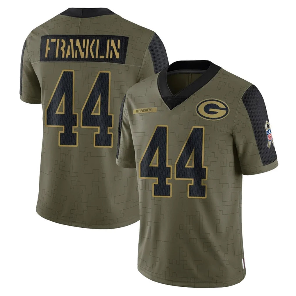 GB.Packers #44 Zaire Franklin Player Olive Salute To Service Limited Game BALCE Stitched Jerseys