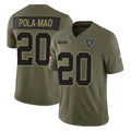 LV.Raiders #20 Isaiah Pola-Mao Player Olive 2025 Salute To Service Limited Game BALCE Stitched Jerseys