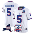 NY.Giants #5 Kayvon Thibodeaux Player White 100th Season & State Patch Vapor Limited Home Game BALCE Stitched Jerseys