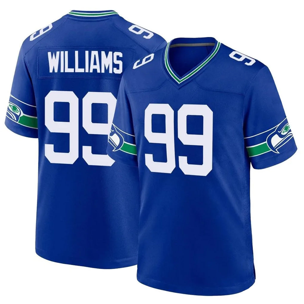 S.Seahawks #99 Leonard Williams Player Royal Throwback Home Game BALCE Stitched Jerseys