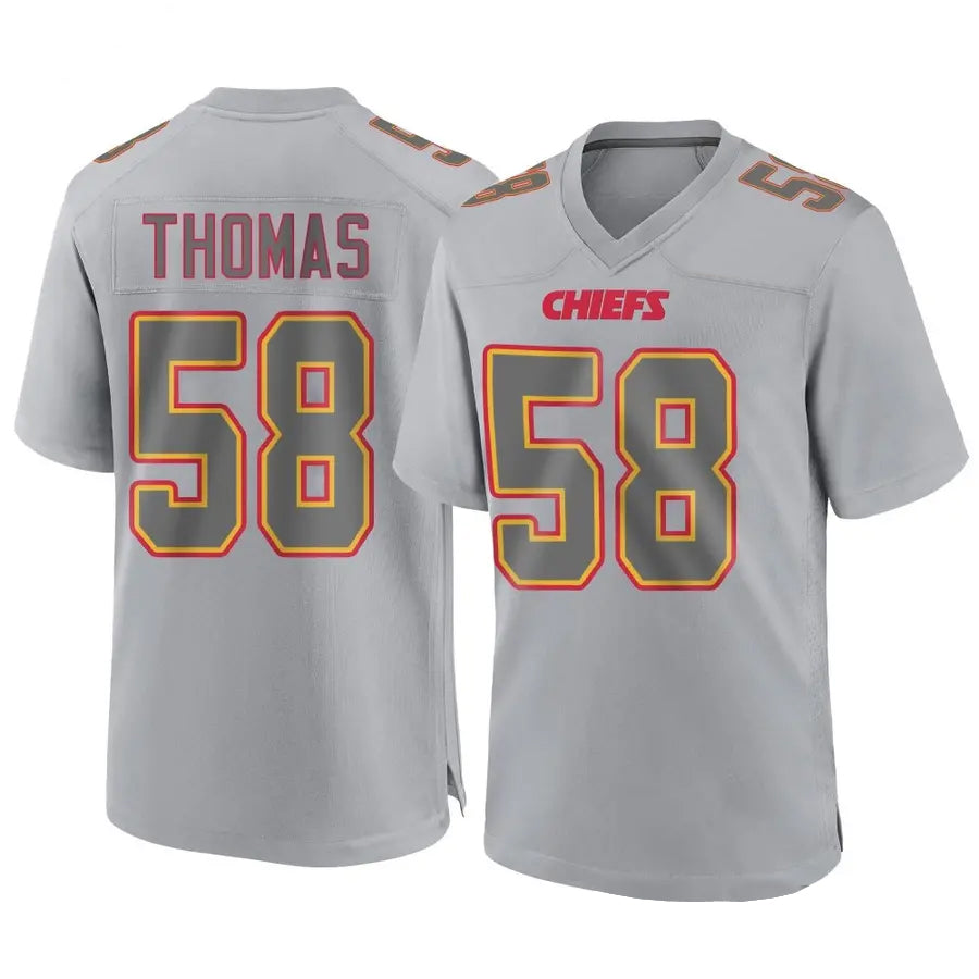 KC.Chiefs #58 Derrick Thomas Player Gray Fashion Game BALCE Stitched Jerseys