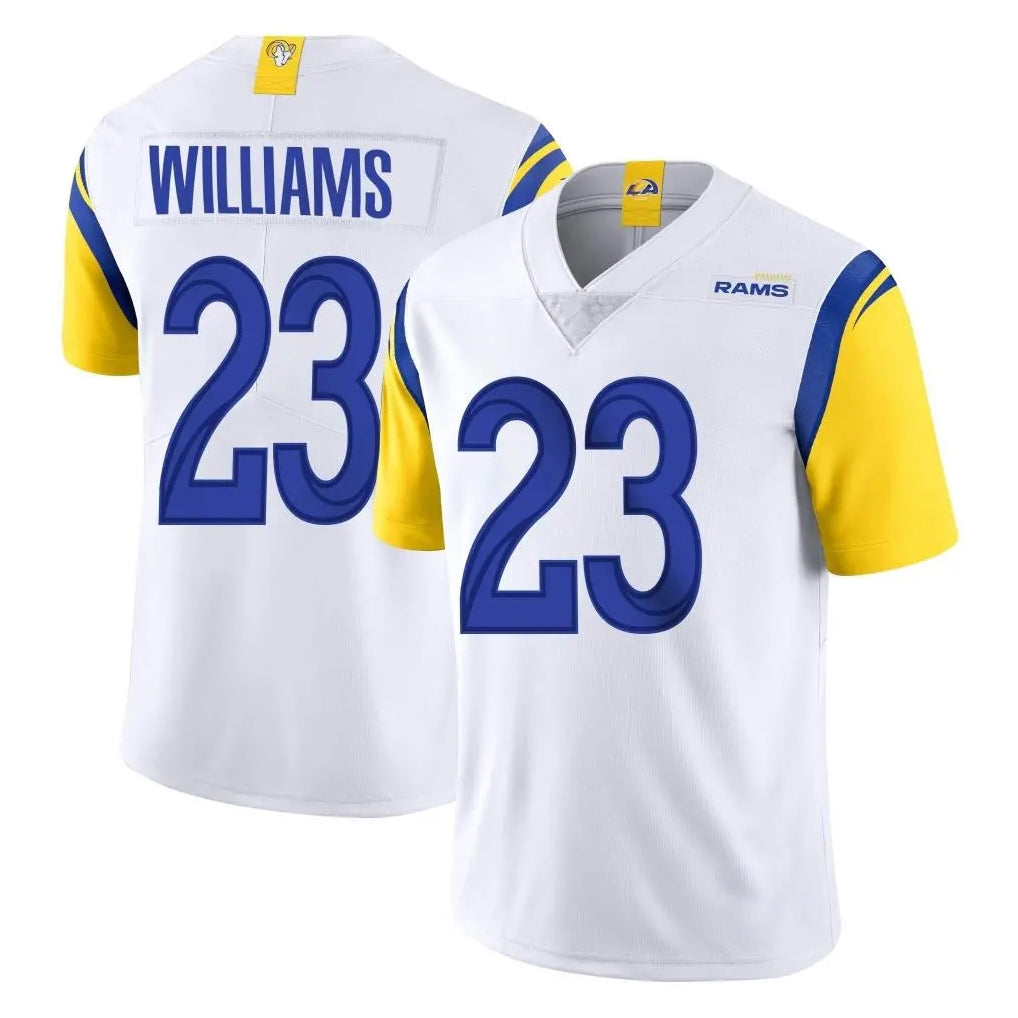 LA.Rams #23 Kyren Williams Player White Limited Vapor Untouchable Home Game BALCE Stitched Jerseys