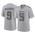 M.Vikings #9 J.J. McCarthy Player Gray Atmosphere Fashion Home Game BALCE Stitched Jerseys