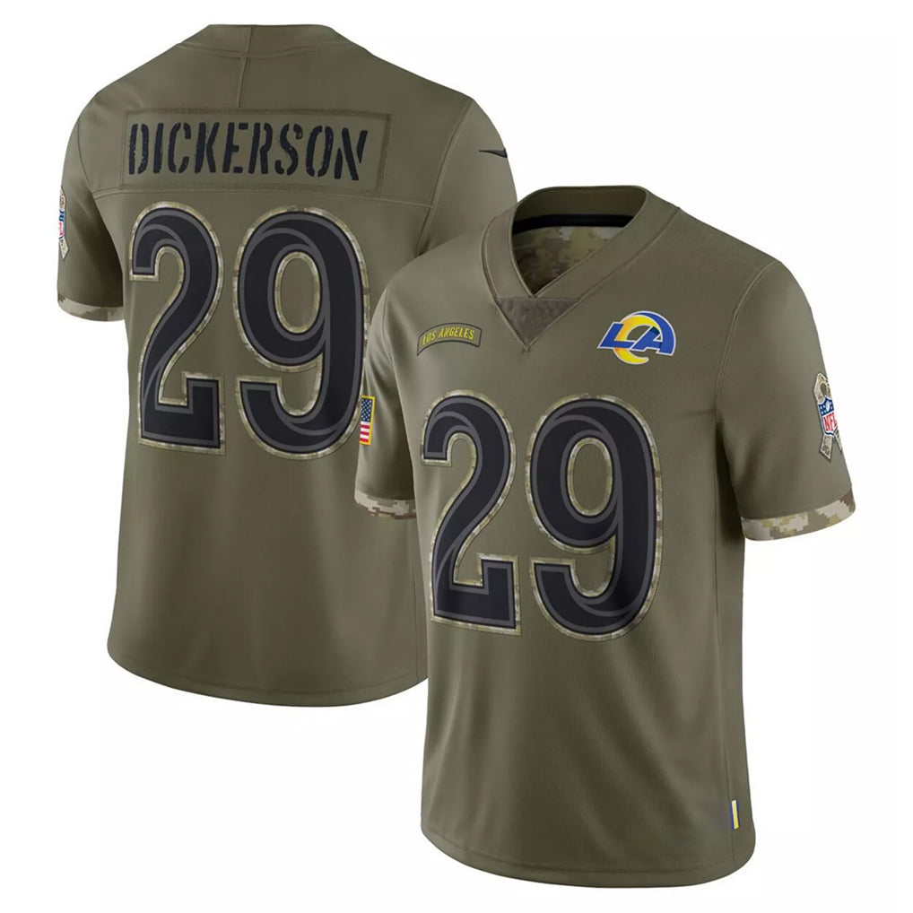 LA.Rams #29 Eric Dickerson Player Olive Salute To Service Limited BALCE Stitched Jerseys