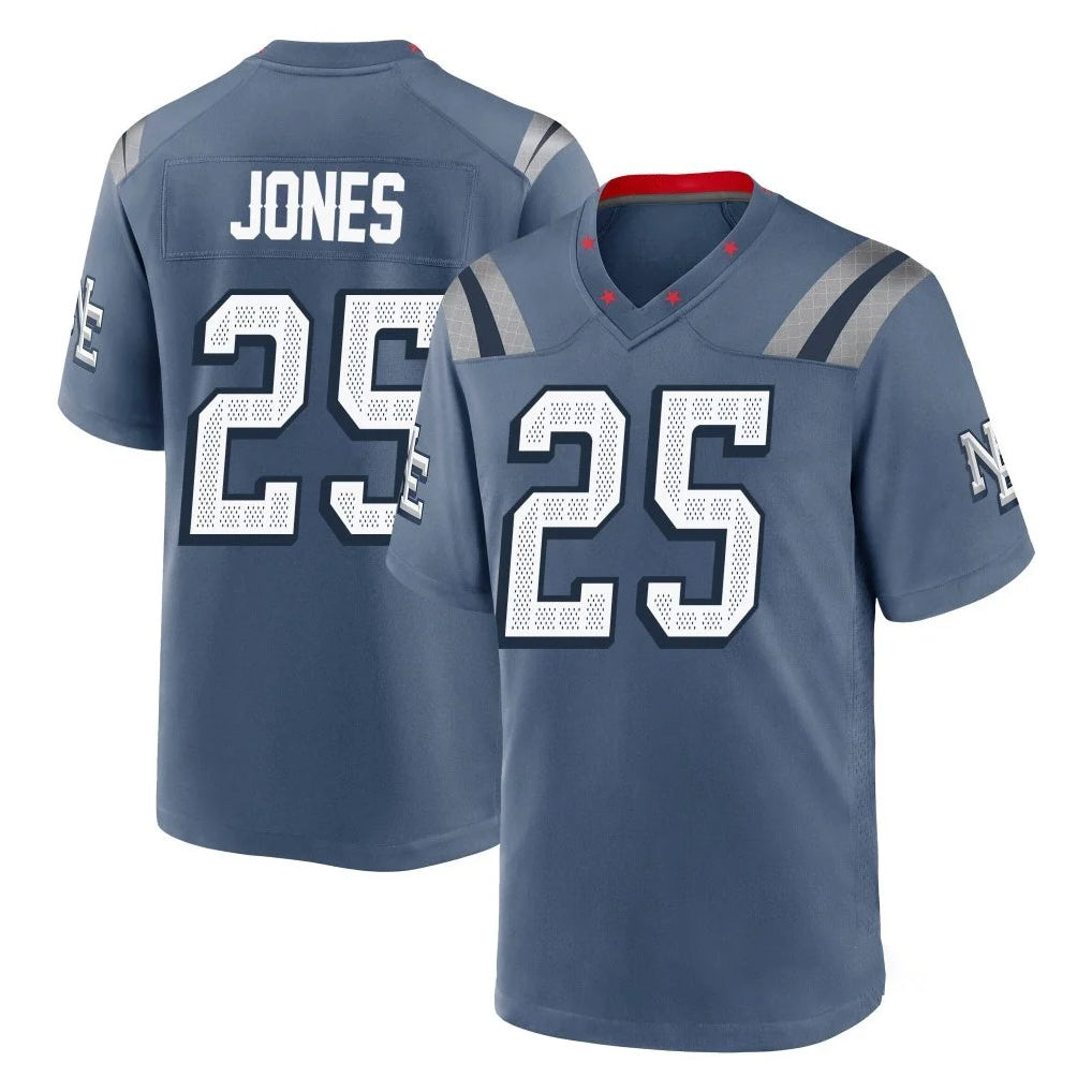 NE.Patriots #25 Marcus Jones Player Blue Rivalries Collection Home Game BALCE Stitched Jerseys