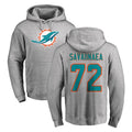 M.Dolphins #72 Jonah Savaiinaea Player Gray LOGO Pullover Hoodies Limited BALCE Stitched Jerseys