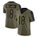 C.Bears #18 Caleb Williams Player Olive Salute to Service Limited BALCE Stitched Jerseys