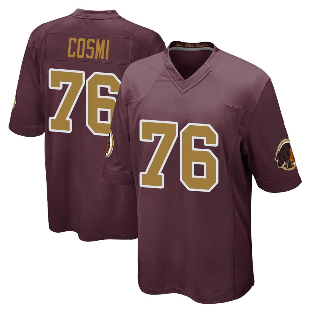 W.Commanders #76 Sam Cosmi Player Burgundy Alternate Home Game BALCE Stitched Jerseys