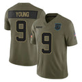 C.Panthers #9 Bryce Young Player Olive Salute to Service Limited Home Game BALCE Stitched Jerseys