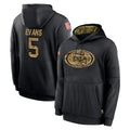 SF.49ers #5 Mike Evans Player Black Salute to Service Sideline Performance Pullover Hoodies Home Game BALCE Stitched Jerseys