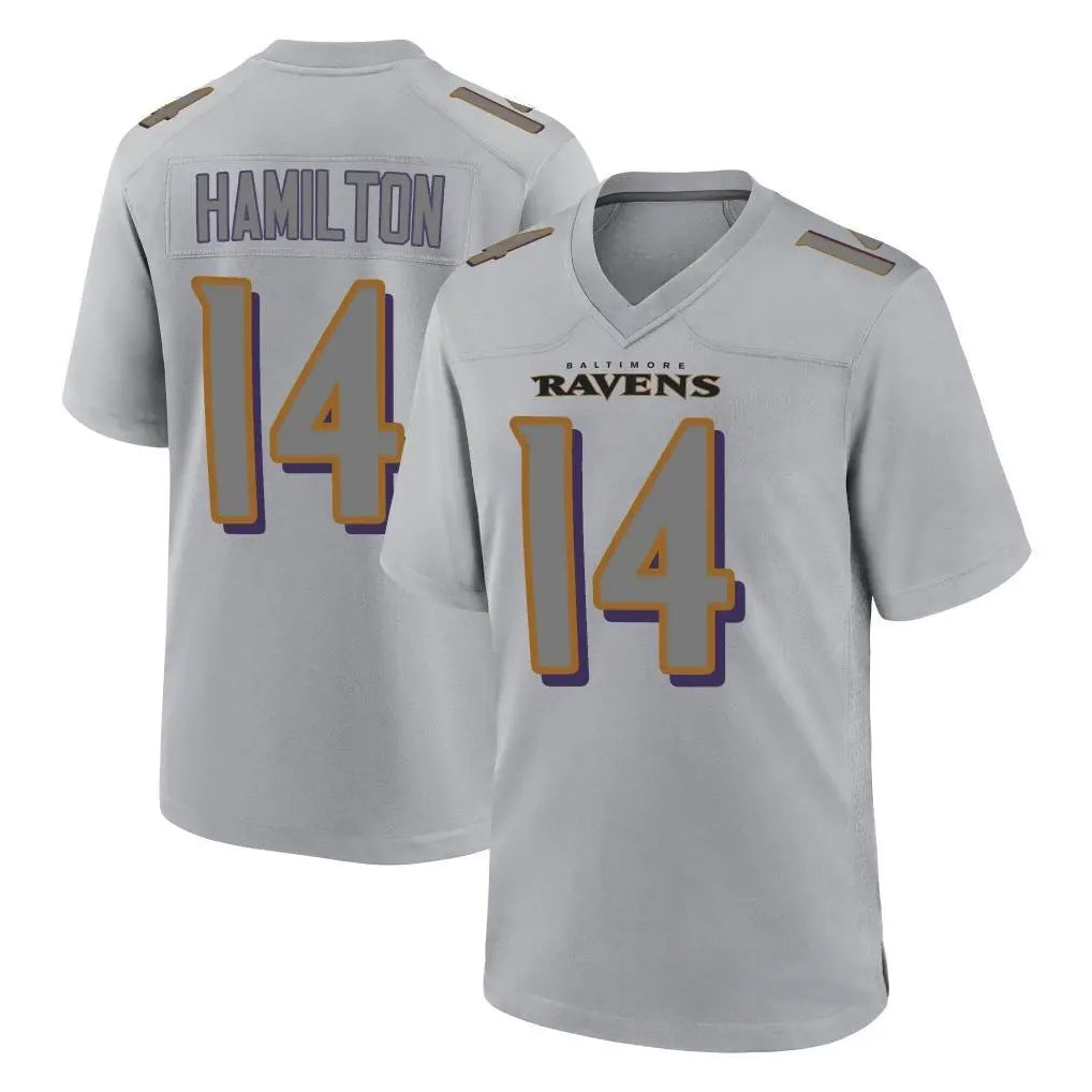 B.Ravens #14 Kyle Hamilton Player Gray Replica Limited BALCE Stitched Jerseys