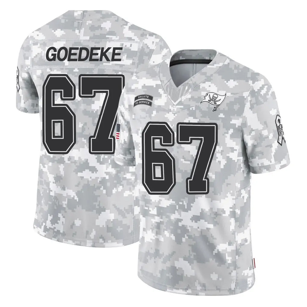 TB.Buccaneers #67 Luke Goedeke Player Arctic Camo Limited Salute To Service Home Game BALCE Stitched Jerseys