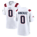 NE.Patriots #0 Christian Gonzalez Player White Home Game BALCE Stitched Jerseys