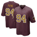 W.Commanders #94 Daron Payne Player Burgundy Alternate Home Game BALCE Stitched Jerseys
