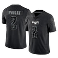 P.Eagles #2 Riq Woolen Player Black Reflective Limited Home Game BALCE Stitched Jerseys
