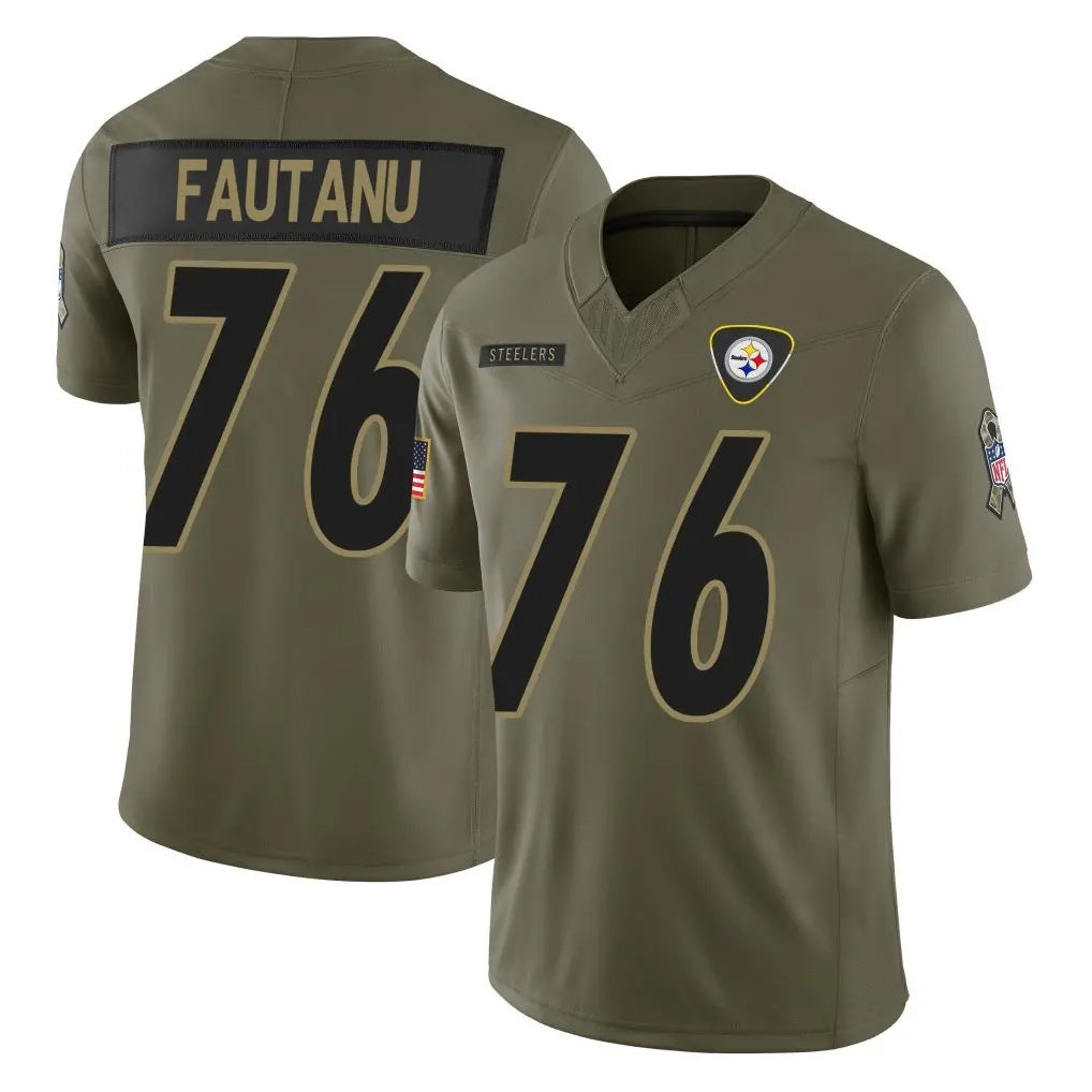 P.Steelers #76 Troy Fautanu Player Olive 2025 Salute To Service Limited Home Game BALCE Stitched Jerseys