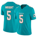 M.Dolphins #5 Jaylen Wright Player Aqua Limited Vapor F.U.S.E. Home Game BALCE Stitched Jerseys