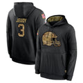 C.Browns #3 Jerry Jeudy Player Black Salute to Service Pullover Hoodies Limited BALCE Stitched Jerseys