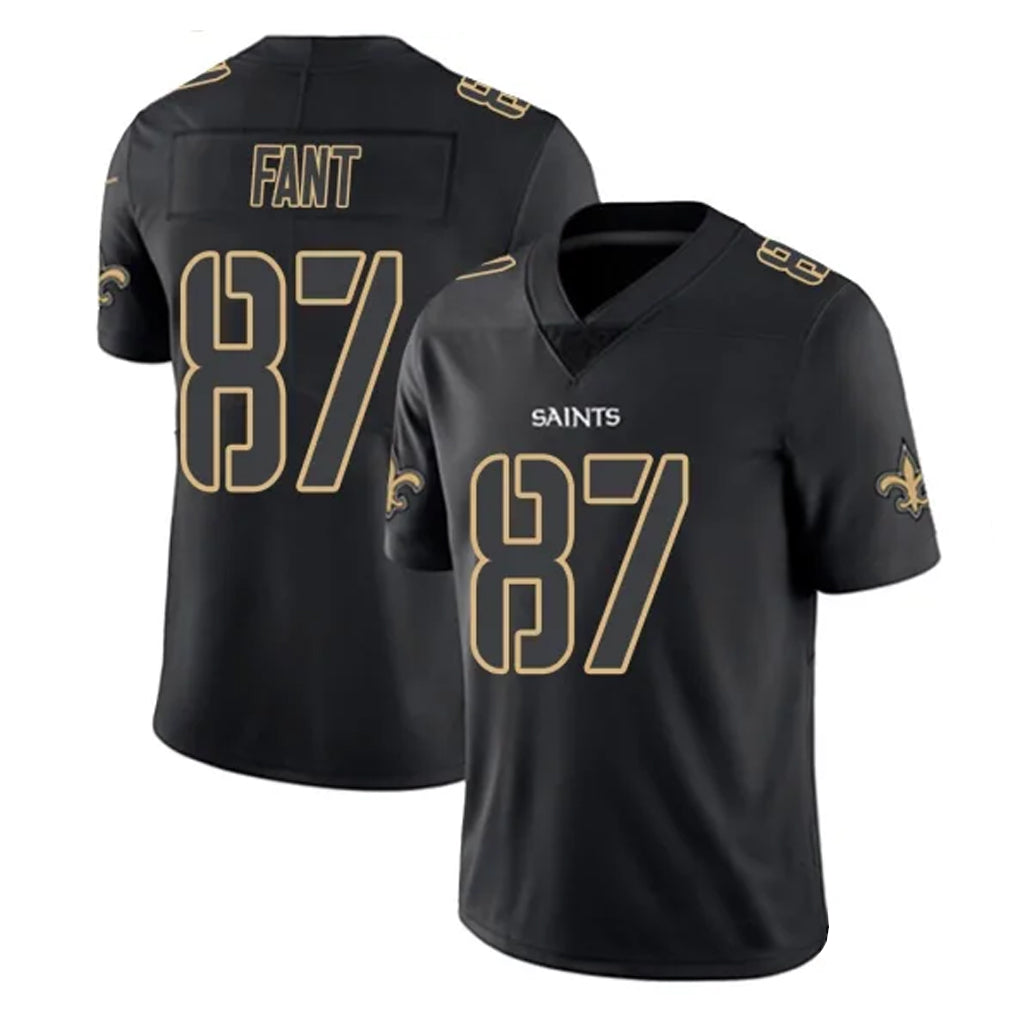 NO.Saints #87 Noah Fant Player Black Impact Limited Home Game BALCE Stitched Jerseys