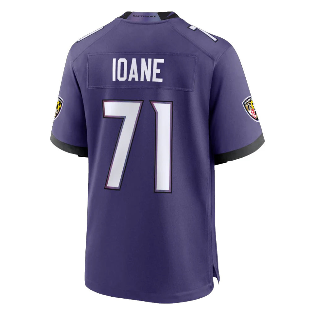 B.Ravens #71 Olaivavega Ioane Player Purple Home Game BALCE Stitched Jerseys