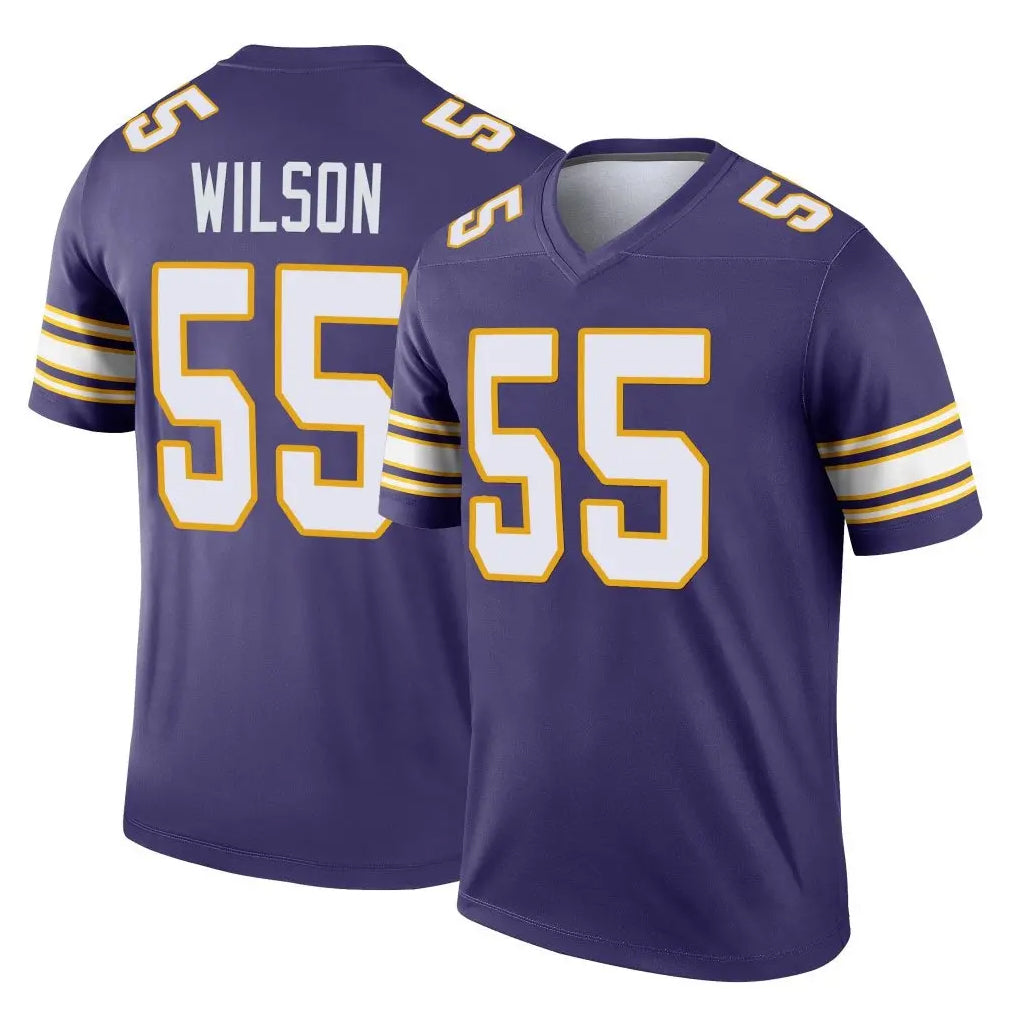 M.Vikings #55 Eric Wilson Player Purple Limited Classic Home Game BALCE Stitched Jerseys