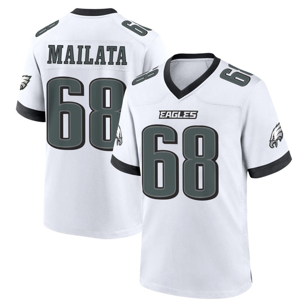 P.Eagles #68 Jordan Mailata Player White Game Home BALCE Stitched Jerseys
