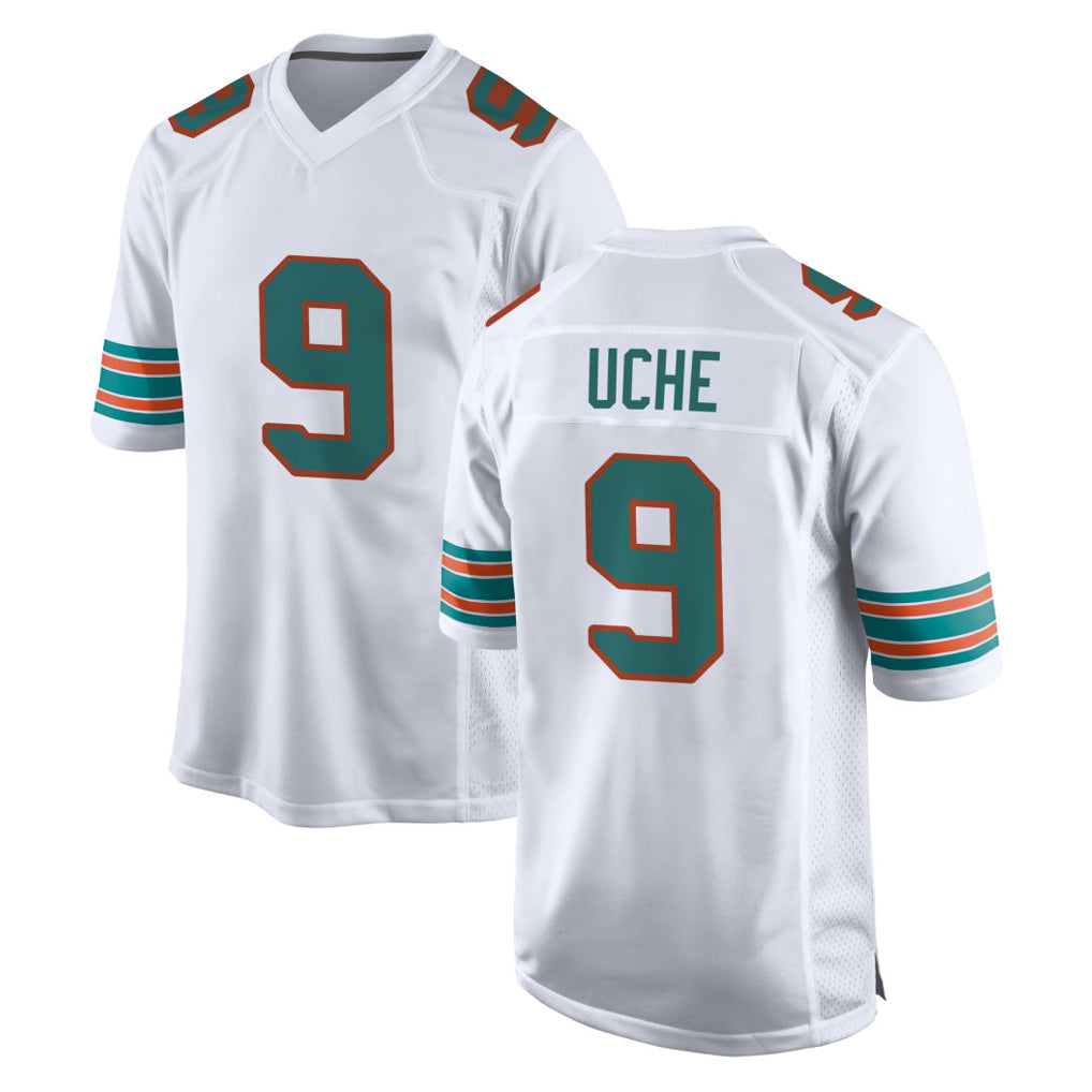 M.Dolphins #9 Joshua Uche Player White Limited Home Game BALCE Stitched Jerseys