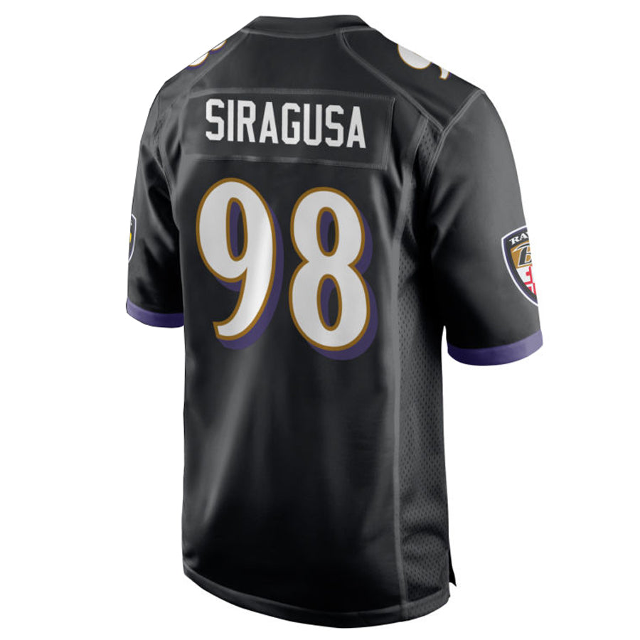 B.Ravens #98 Tony Siragusa Player Black Alternate Home Game BALCE Stitched Jerseys