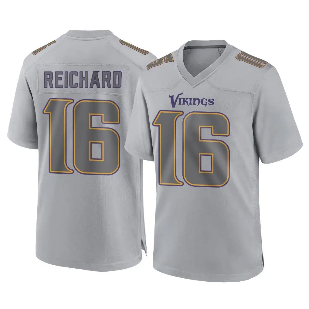 M.Vikings #16 Will Reichard Player Gray Atmosphere Fashion Home Game BALCE Stitched Jerseys