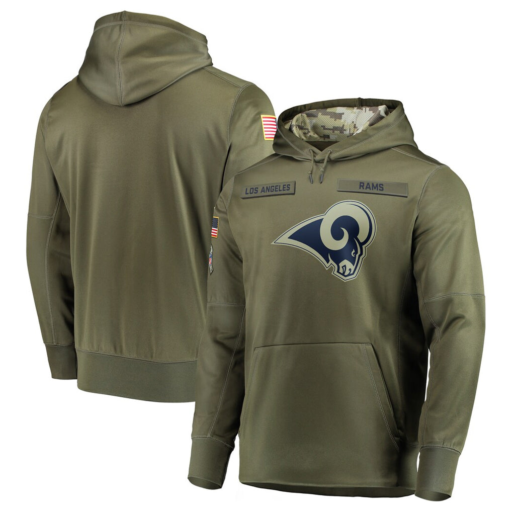 LA.Rams ## Rams Blank Player Olive Salute to Service Pullover Hoodies Home Game BALCE Stitched Jerseys
