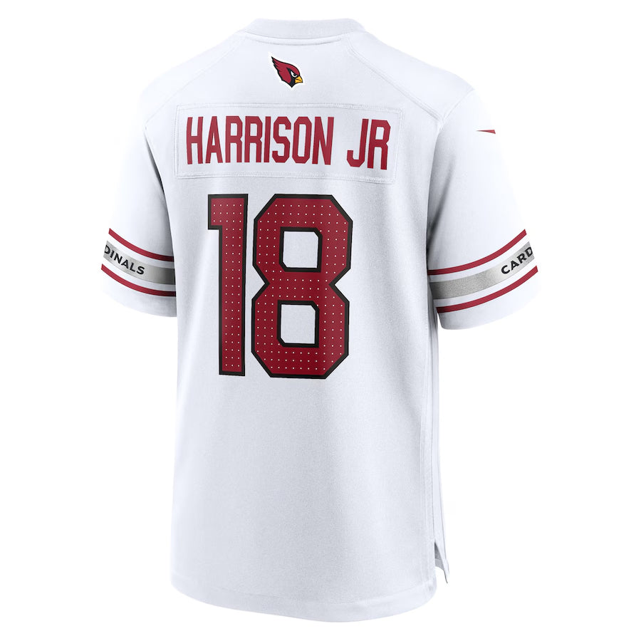 A.Cardinals #18 Marvin Harrison Jr. Player White Game Road BALCE Stitched Jerseys