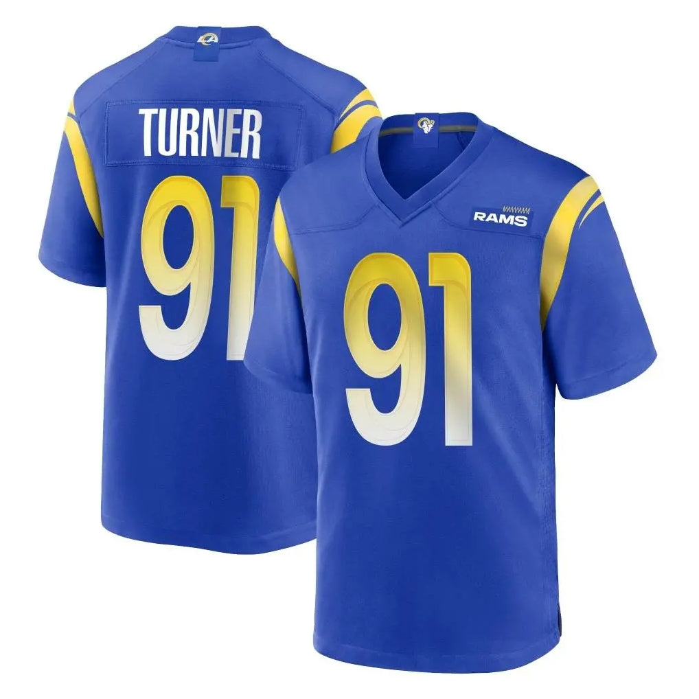 LA.Rams #91 Kobie Turner Player Royal Home Game BALCE Stitched Jerseys