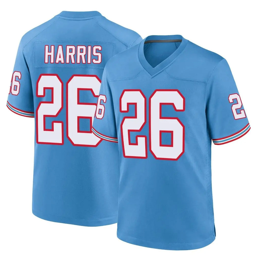 T.Titans #26 Marcus Harris Player Light Blue Oilers Throwback Home Game BALCE Stitched Jerseys