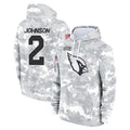 A.Cardinals #2 Will Johnson Player Camo Salute to Service Hoodies BALCE Stitched Jerseys