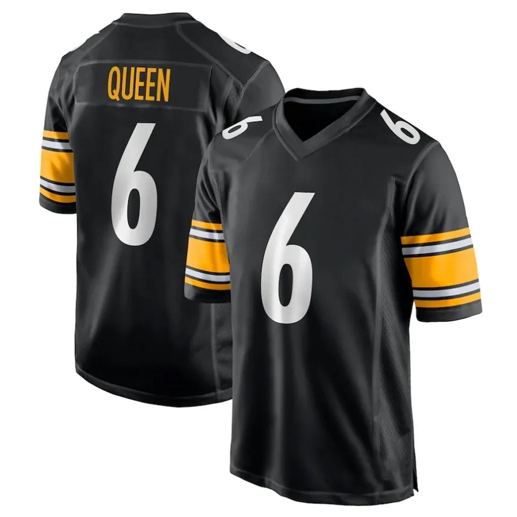 P.Steelers #6 Patrick Queen Player Black Home Game BALCE Stitched Jerseys