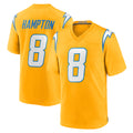LA.Chargers #8 Omarion Hampton Player Gold Home Game BALCE Stitched Jerseys
