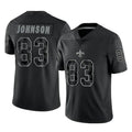 NO.Saints #83 Juwan Johnson Player Black Limited Reflective Home Game BALCE Stitched Jerseys