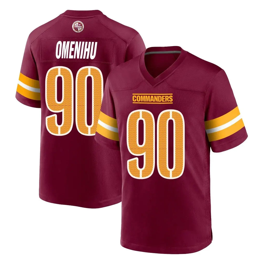 W.Commanders #90 Charles Omenihu Player Burgundy Home Game BALCE Stitched Jerseys