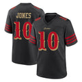 SF.49ers #10 Mac Jones Player Black Rivalries Collection Home Game BALCE Stitched Jerseys